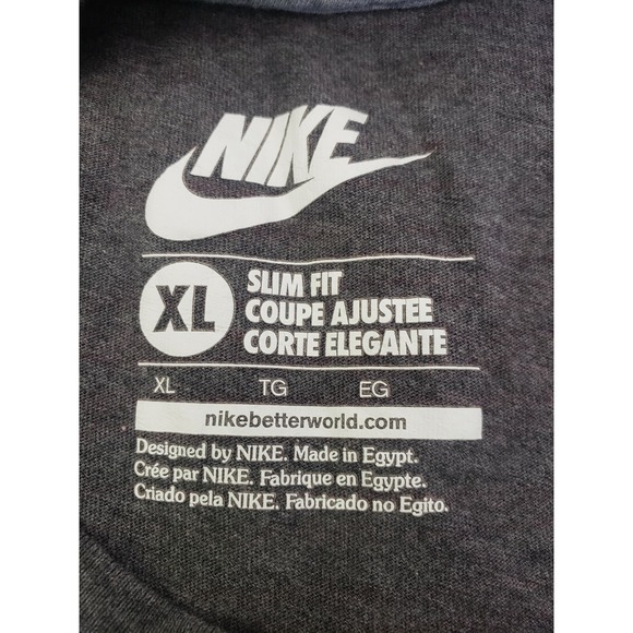 Nike Pocket Tee Mens Size XL Gray Red Colorblock Organic Cotton Slim Fit - Picture 9 of 9